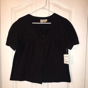 NWT Black button down blouse